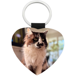 Porte-clé cuir coeur